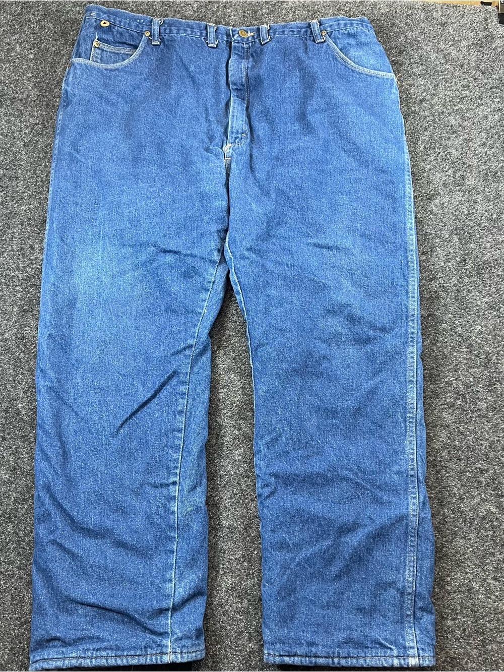 Vintage Wrangler USA Insulated Red Lined Jeans 46x32 Workwear Denim